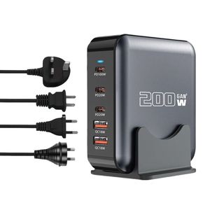 ปลั๊กชาร์จเร็ว 200w Gan Usb สำหรับ US EU AU UK พร้อมระบบป้องกันหลายชั้น - Product Image 1