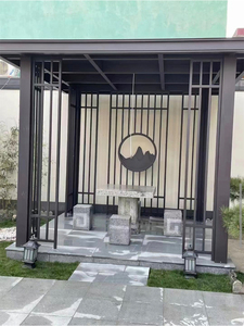 एल्यूमीनियम मिश्र धातु जलरोधक न्यूनतम विरोधी जंग अनुकूलन योग्य बड़े पैमाने पर शानदार आउटडोर आंगन सनशेड मंडप - Product Image 2