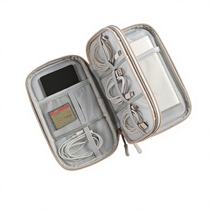 Sac de rangement portable étanche à motif anti-grains avec fermeture éclair pour câble de données, batterie externe, clé USB et écouteurs - Product Image 1