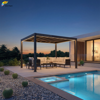 Pergola à lames orientables modèle léger, installation facile, pergola à commande à distance, pergola extérieure en aluminium pour jardin, patio, espace extérieur