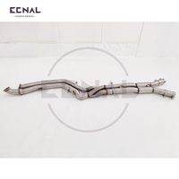 Ecnal Tuyau d'échappement intermédiaire en Z de 3 pouces à longueur égale avec résonateur pour BMW G80 G82 M3 M4 S58 Système d'échappement de course en acier inoxydable