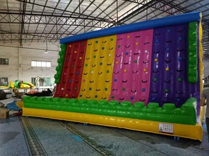 Castillo de escalada inflable para interiores y exteriores, gran diversión, accesorios de calentamiento, competición de obstáculos, pared de escalada en roca inflable para niños - Product Image 4
