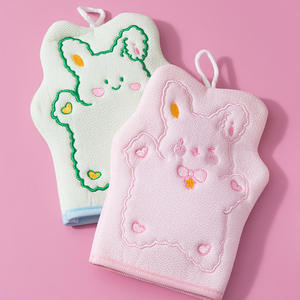 Gants de bain exfoliants et produits de bain double usage en forme de lapin de dessin animé, pour un soulagement efficace des douleurs dorsales et une exfoliation sans effort - Product Image 2
