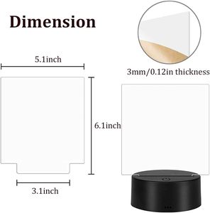 Wholesale Modern Eco-friendly USB Powered Dimmable <b>RGB</b> 3D LED Energy Saving Light Base DIY ABS Acrylic Touch <b>Control</b> Table Light - Product Image 5