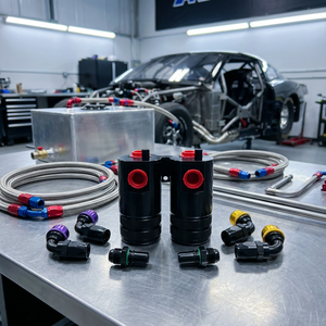 Embouts <span class=keywords><strong>de</strong></span> <span class=keywords><strong>tuyau</strong></span> en aluminium noir BJR Performance universels à 45 degrés, AN6 AN8 AN10 AN12, peints, en PTFE, pour système <span class=keywords><strong>de</strong></span> carburant - Product Image 5