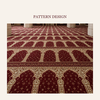 Tapis de prière personnalisé avec logo pour mosquée, laine 15 mm, OEM pour projet de centre islamique musulman