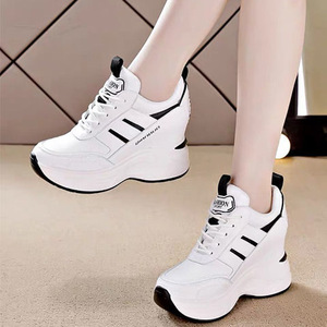 Nouvelle Arrivée : Baskets compensées à talon dissimulé pour <span class=keywords><strong>femme</strong></span>, rehaussantes, à lacets, décontractées pour la marche - Product Image 6