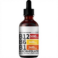 OEM ODM Vitamine B12 5000mcg Méthylcobalamine B12 avec B6 B1 Niacine Folate Gouttes sublinguales pour femmes et hommes