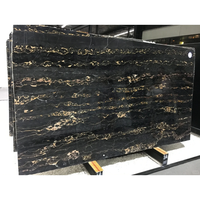 Meja Makan, Meja Kopi, dan Latar Belakang Mewah dari Marmer Alami Modern Italia Hitam Emas Motif Bunga, Ukuran Besar