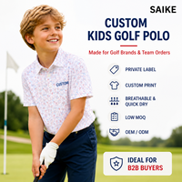 Jongens Golf Polo Shirt Quick Dry Vochtregulerend Polyester Spandex Op Maat Golfkleding Performance Wear Groothandel Leverancier