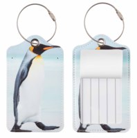 Étiquettes de bagages en similicuir à motif personnalisé, étiquettes de bagages de voyage avec quincaillerie en acier inoxydable pour valise, sac à dos, sac à main
