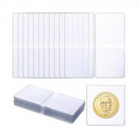 Porte-monnaie vintage personnalisé avec logo transparent en PVC 2x2 à double poche ouverte pour collection de pièces de monnaie, unisexe