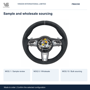 Volant en daim pour PORSCHE MACAN, configuration sélectionnée avec centre ouvert PMACSD - Product Image 5