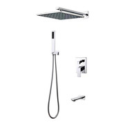 Ensemble de douche encastré carré en laiton robinet de douche encastré en acier inoxydable 304