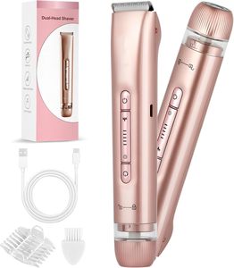 Rasoir électrique double tête étanche IPX7 rechargeable, tondeuse corporelle et faciale sans fil pour usage domestique - Product Image 1