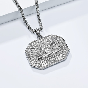Hip Hop <span class=keywords><strong>La</strong></span> Última Cena religiosa cristiana CZ impermeable deslustre libre <span class=keywords><strong>de</strong></span> acero inoxidable joyería colgante collares para hombres - Product Image 2