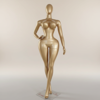 Mannequin gonflable en plastique ABS doré, grande taille, pour boutique, femme aux courbes généreuses, BBL, taille fine, hanches larges, pour vêtements