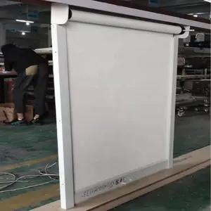 Roller Blinds Outdoor Automatic Outdoor Pavilion Shades Sunscreen Fabric Zip Track Motorized Outdoor Roller Blinds