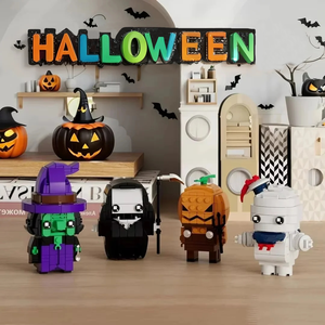 Set di Blocchi 4-in-1 per Halloween, Personaggi Fantasma, Zucca, Strega e Mietitore, Gioco di Costruzione per Bambini - Product Image 6