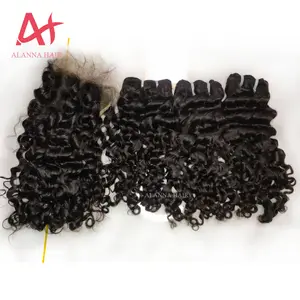 12A Virgin Cutcile Aligned Soft Burmese Deep Curly Human Hair Weave Bundles 10 "-30" 生ビルマヘアサプライヤーアラナヘア