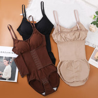 Vêtement de compression pour femmes en gros - Body sculptant avec coussinets de poitrine et taille cintrée, ouverture à l'entrejambe sans couture, body sculptant complet pour femmes