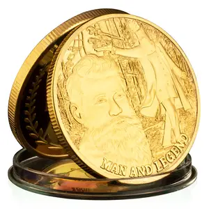 호주의 남자와 전설 네드 켈리 (1855-1880) 소장 금도금 기념품 Basso-relivo 복제 기념 주화