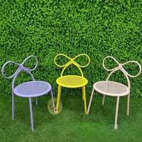 Chaises en métal colorées pour événements et fêtes, chaises pour enfants avec dossier nœud papillon pour banquets et événements, vente en gros