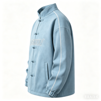 Ventes chaudes, nouvelles vestes en daim de style chinois pour hommes, veste varsity pour hommes avec bouton à nœud chinois, veste brodée personnalisée