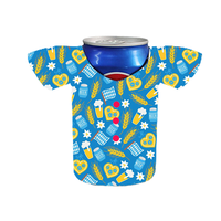 Manchon isotherme personnalisé en néoprène en forme de t-shirt pour canette de bière, idéal pour les cadeaux promotionnels de matchs sportifs