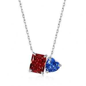 Colliers pendentifs Dylam Dainty en argent S925 plaqué or rose 18 carats avec chaîne à maillons et double zircone cubique 8A, pierre de naissance - Product Image 3