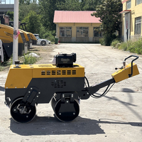 Offre Spéciale Livraison Gratuite Compacteur Vibratoire Routier à Double Tambour 800 kg, Autotracté à Essence pour Asphalte et Sol, Idéal pour Allées