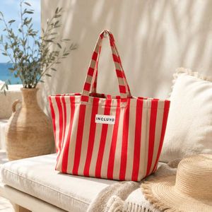 Large Capacity Plush Terry Towel Shopping Bag Custom Multi-color Striped Print Reusable Outdoor Camping <b>Handbag</b> Beach Bag - Product Image 1