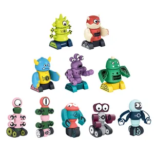Diy assemble little alien cartoon 3d magnetic building blocks toy kits for kids