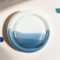 Assiette à dîner en céramique au design ombré moderne, décoration de mariage personnalisée, article cadeau, articles ménagers écologiques