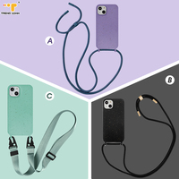 Étui de téléphone pour iPhone 11 12 13 14 Pro Max, sac de protection biodégradable en paille de blé recyclée PLA écologique 2026 avec œillet pour crochet