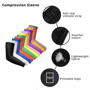 Custom Kid Ice Silk Gym Running Compression Basketball Football Sport Elbow Protective Uv Sun Protection Cycling Cool Arm Sleeve