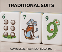 Jeu de Mahjong de Golf en Acrylique 160 Tuiles Sculptées, Jeu Classique pour Soirée, Jeu de Table à Domicile, Coffret Cadeau Amusant, Emballage Non Toxique CE