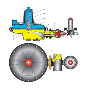 Régulateur de pression de gaz pneumatique haute pression de type Tartarini A100 avec corps en aluminium moulé sous pression pour montage sur patins - Product Image 5