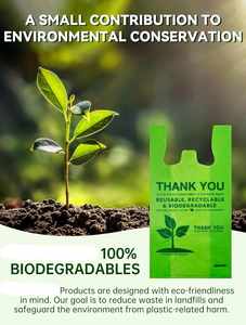 Bolsa de camiseta reutilizable de grado alimenticio Compras de supermercado y bolsas de comestibles de plástico reciclables para exposiciones - Product Image 3