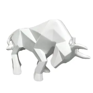 Hars Moderne Dier Sculptuur Bull Fight Thuis Handgemaakte Beeldjes Ambachten Home Decor