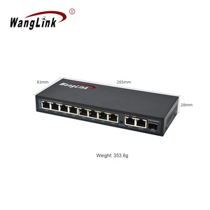 Wanglink OEM ODM 100M Conmutador PoE de 10 puertos 2 Gigabit Uplink 1 Puerto SFP Cámara IP Conmutador PoE inteligente de alimentación externa - Product Image 5