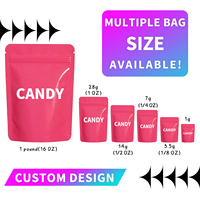 Ensemble de sacs refermables holographiques en Mylar, résistants à l'humidité, pour chewing-gum et herbes, avec logo personnalisé