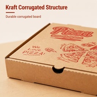 Kotak Kemasan Pizza Custom Cetak Warna Penuh Murah Pabrik, Ukuran 12, 16, 18 Inch, Kotak Pizza Bergelombang
