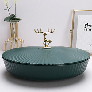 Light Luxury Plastic Fruit <strong>Tray</strong> with Wheat Straw Divider New Year Snack <strong>Candy</strong> <strong>Tray</strong> for Home Living Room Dishes &amp; Plates - Product Image 6