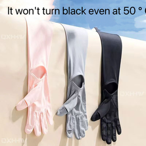 Guantes de seda helada largos hasta el codo para mujer, protección UV, para verano, para montar a caballo y conducir - Product Image 4