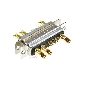 Connecteur d'alimentation haute intensité plaqué or 13w3 30A mâle/femelle, adaptateur D-Sub à souder/enfichable, prise <span class=keywords><strong>10</strong></span>+3 broches DB 13 broches - Product Image 3