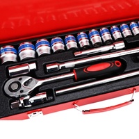 CHAJANE – Jeu de douilles en acier inoxydable 201, 24 pièces, avec clés rapides, coffret à outils de type caisse pour réparation automobile, alimentation par batterie, usage industriel