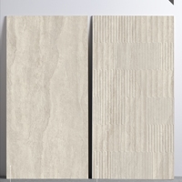 Carreaux de porcelaine mats gris clair 600x1200 de Foshan pour sols, avec design mural 3D cannelé effet pierre pour salles de bain d'hôtels et de complexes hôteliers