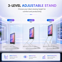 Moniteur de jeu portable OEM Quad 18,5 pouces à trois écrans USB-C pour ordinateur portable, moniteur de qualité de l'air, extension pour PS5, Xbox, 2,5K QHD, argent