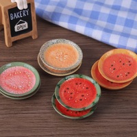 Nuevo Producto: Plato de Sandía de Resina, Accesorios de Resina DIY, Tazón de Frutas de Resina, Joyería, Imán para Refrigerador, Dijes de Resina para Decoración